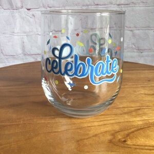 Cristar Celebrate Stemless Wine Glass with Festive Design